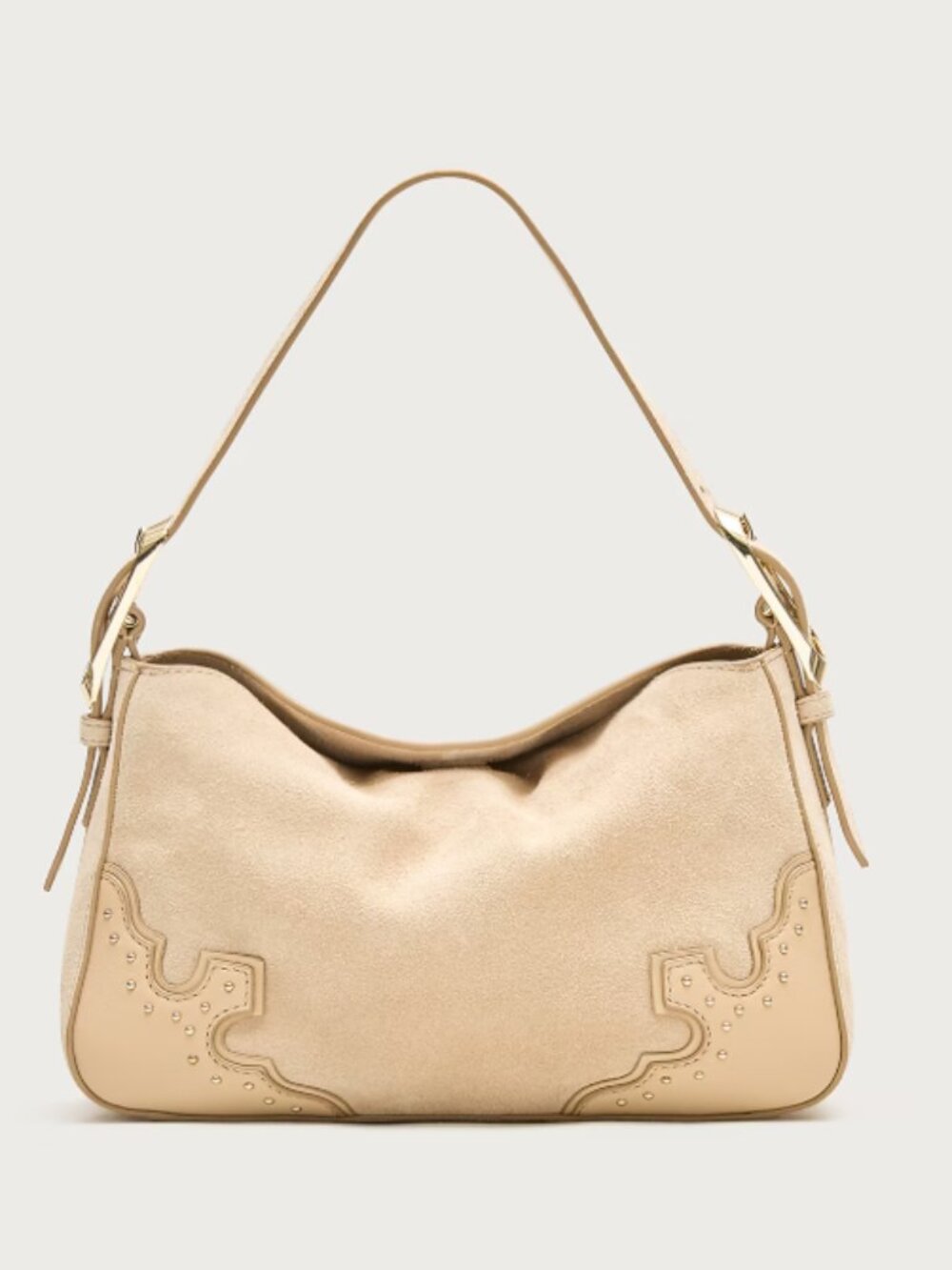 NWOT J.Crew Berkeley small shoulder bag in studded leather and suede